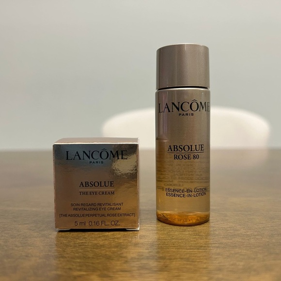 Lancome Absolue Rose 80 Essence In Lotion 30 ml Eye Cream 5 ml Travel Size(0357) - Picture 1 of 11
